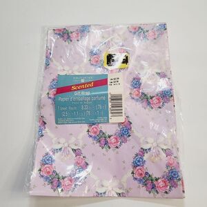 Vintage 80s 90s Forget Me Not Kawaii Pastel Floral Ribbon Gift Wrap